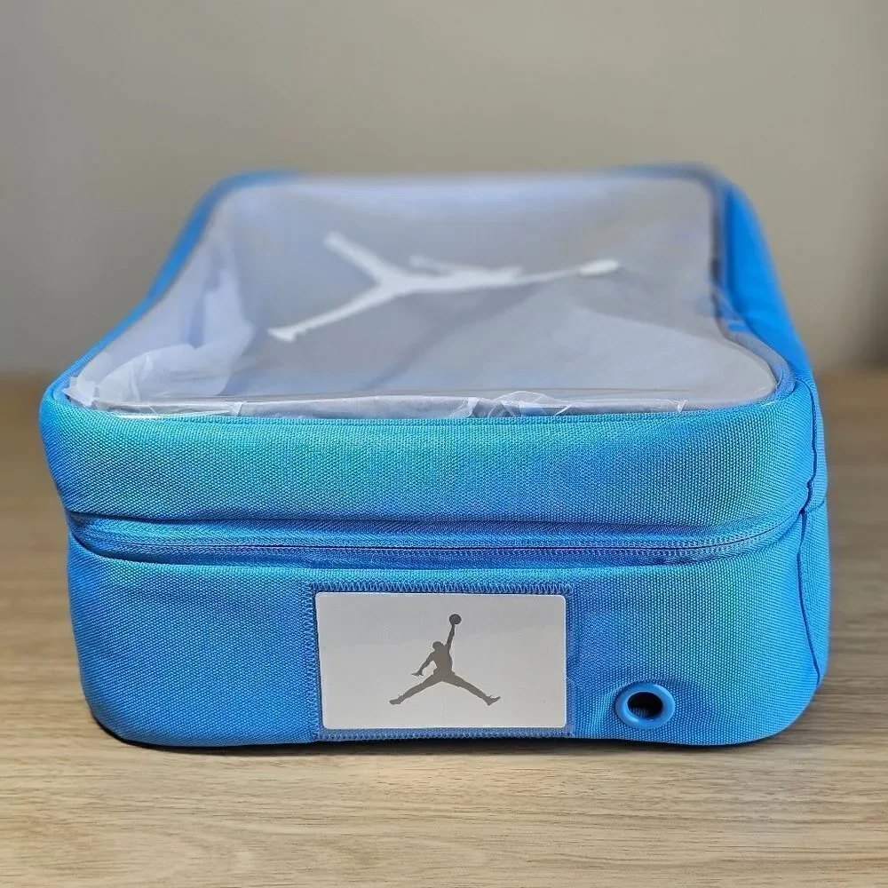 Air Jordan UNC Shoe Bag Soft Box Translucent Blue Jumpman Logo Zippers Brand New